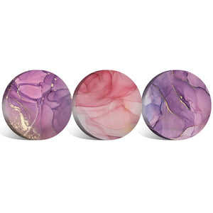 Brushed Petal - Circle Canvas Art Set of 3 / 40 x 40cm / Standard Gallery Wrap Clock Canvas