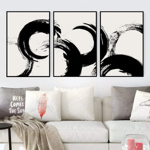 Brushed Waves Canvas Art Set of 3 / 40 x 50cm / No Board - Canvas Print Only Clock Canvas