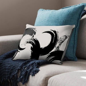 Brushed Waves Cushion Cushion 48 x 33cm Clock Canvas