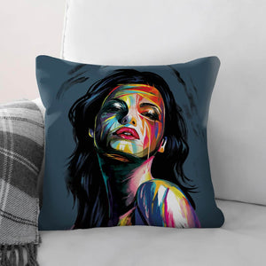 Brushwork Woman A Cushion Cushion Cushion Square Clock Canvas