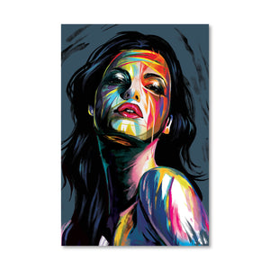 Brushwork Woman Canvas Art A / 40 x 60cm / Unframed Canvas Print Clock Canvas