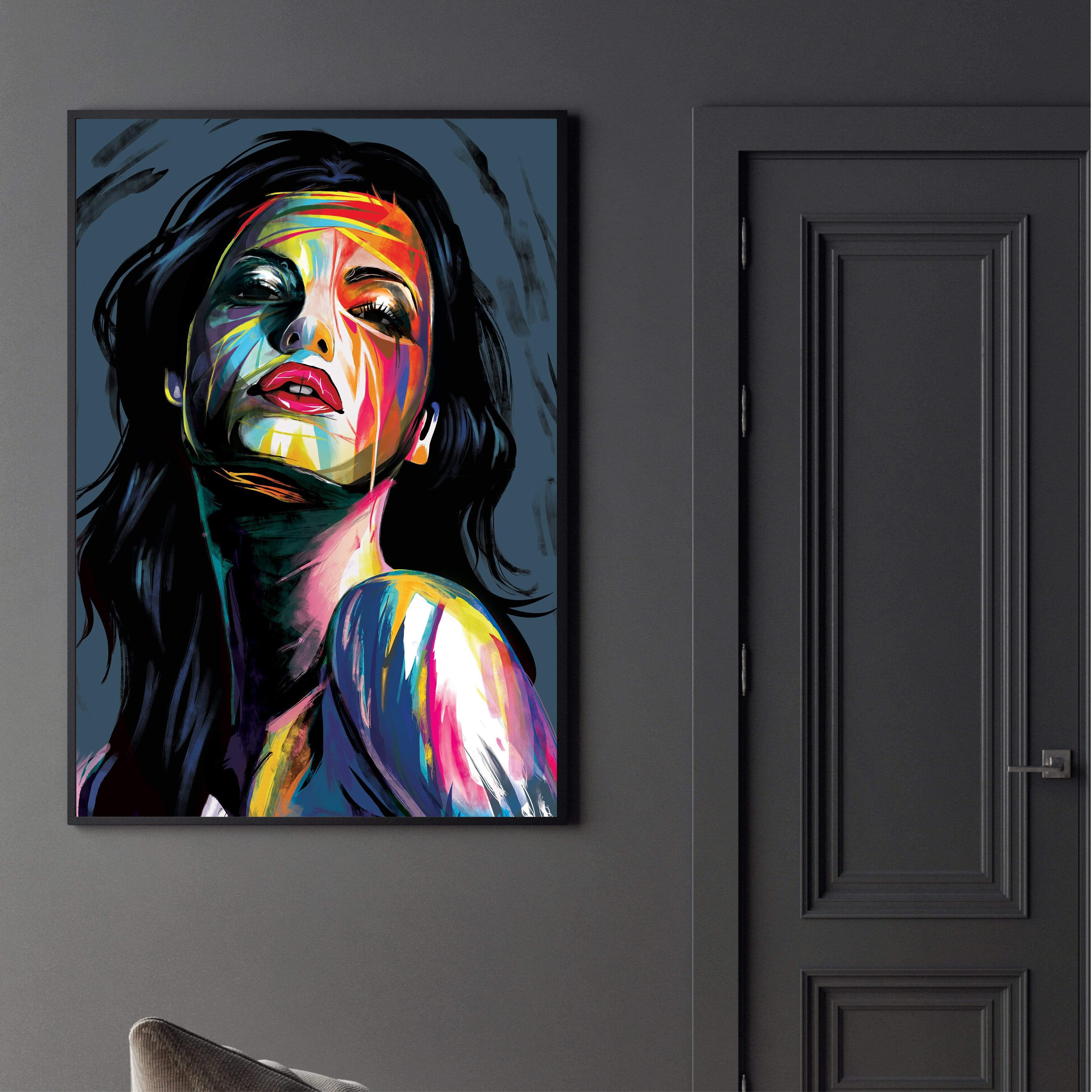 Brushwork Woman Canvas Art Clock Canvas