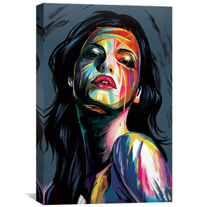 Brushwork Woman Canvas Art Clock Canvas