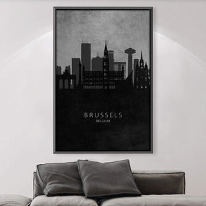 Brussels-Skyline Canvas Art Clock Canvas
