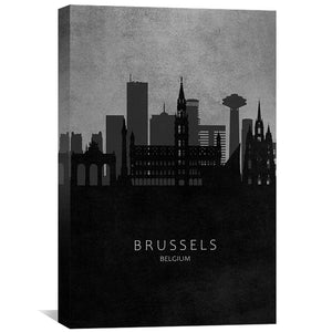 Brussels-Skyline Canvas Art Clock Canvas
