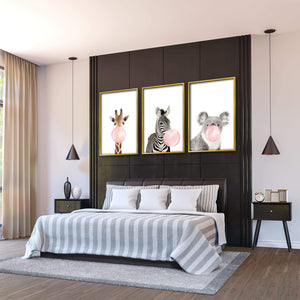 Bubble Gum Zoo Canvas Art Clock Canvas