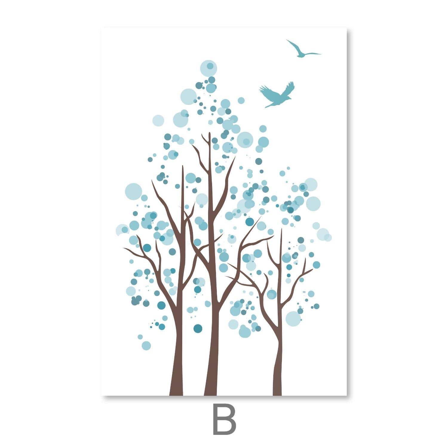 Bubble Trees Canvas Art B / 30 x 45cm / Unframed Canvas Print Clock Canvas