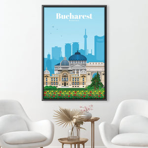 Bucharest Canvas - Studio 324 Art Clock Canvas