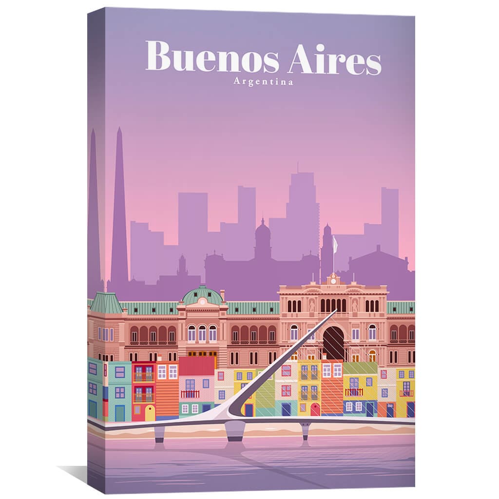 Buenos Aires Canvas - Studio 324 Art 30 x 45cm / Unframed Canvas Print Clock Canvas