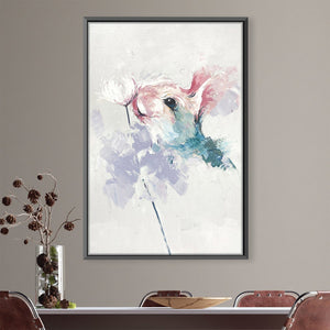 Bunny Flowers Oil Painting Oil 30 x 45cm / Oil Painting Clock Canvas