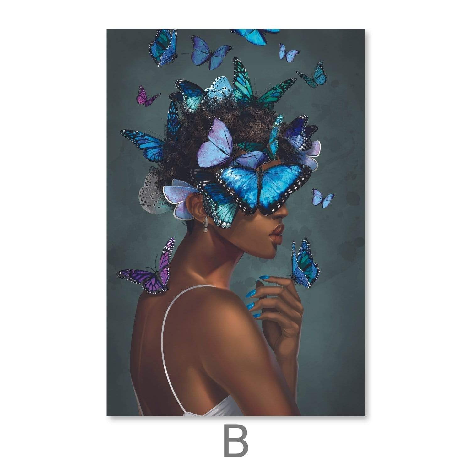 Butterfly Elegance Canvas Art B / 30 x 45cm / Unframed Canvas Print Clock Canvas