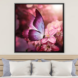 Butterfly In Nature Canvas Art Clock Canvas