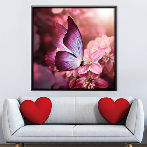 Butterfly In Nature Canvas Art Clock Canvas