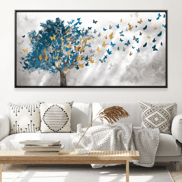 Butterfly Leaves Canvas Art 50 x 25cm / Unframed Canvas Print Clock Canvas