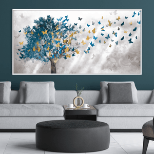 Butterfly Leaves Canvas Art Clock Canvas