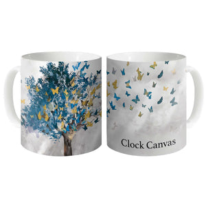 Butterfly Leaves Collectors Mug Mug White Clock Canvas