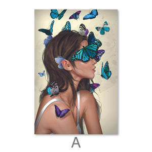 Butterfly Oasis Women Canvas Art Clock Canvas