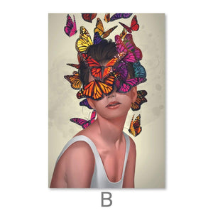 Butterfly Oasis Women Canvas Art Clock Canvas