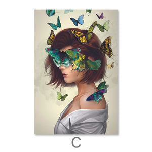 Butterfly Oasis Women Canvas Art Clock Canvas