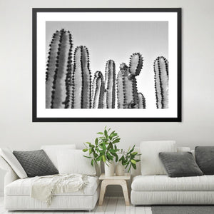Cacti Print Art 45 x 30cm / Unframed Canvas Print Clock Canvas