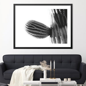 Cactus Plant Print Art Clock Canvas