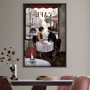 Cafe Love Canvas Art Clock Canvas
