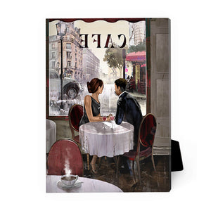 Cafe Love Desktop Canvas Desktop Canvas 13 x 18cm Clock Canvas