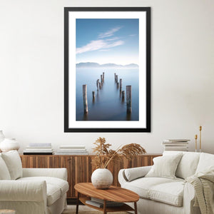 Calm Docks Print Art Clock Canvas