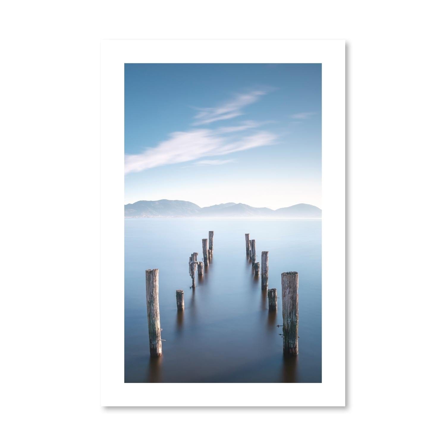 Calm Docks Print Art Clock Canvas