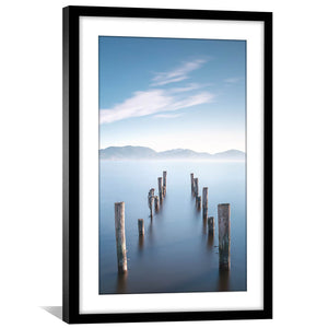 Calm Docks Print Art 30 x 45cm / Unframed Canvas Print Clock Canvas