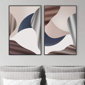 Calm Flow Canvas Art Set of 2 / 40 x 50cm / No Board - Canvas Print Only Clock Canvas