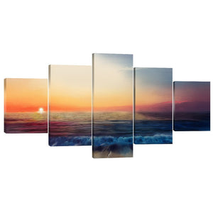 Calm Shores Canvas - 5 Panel Art Clock Canvas