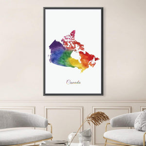 Canada Rainbow Canvas Art Clock Canvas