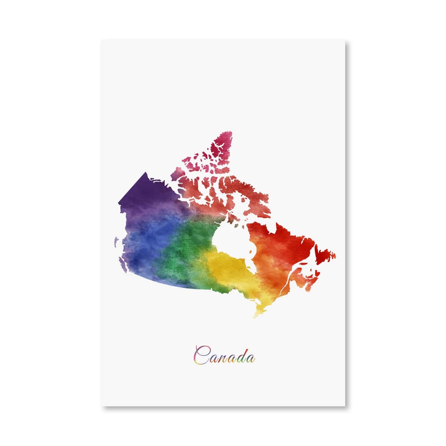 Canada Rainbow Canvas Art Clock Canvas