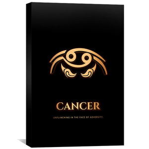 Cancer - Gold Canvas Art 30 x 45cm / Unframed Canvas Print Clock Canvas