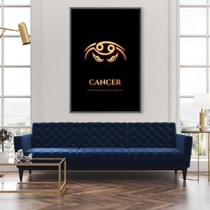 Cancer - Gold Clock Canvas