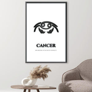 Cancer - White Canvas Art Clock Canvas