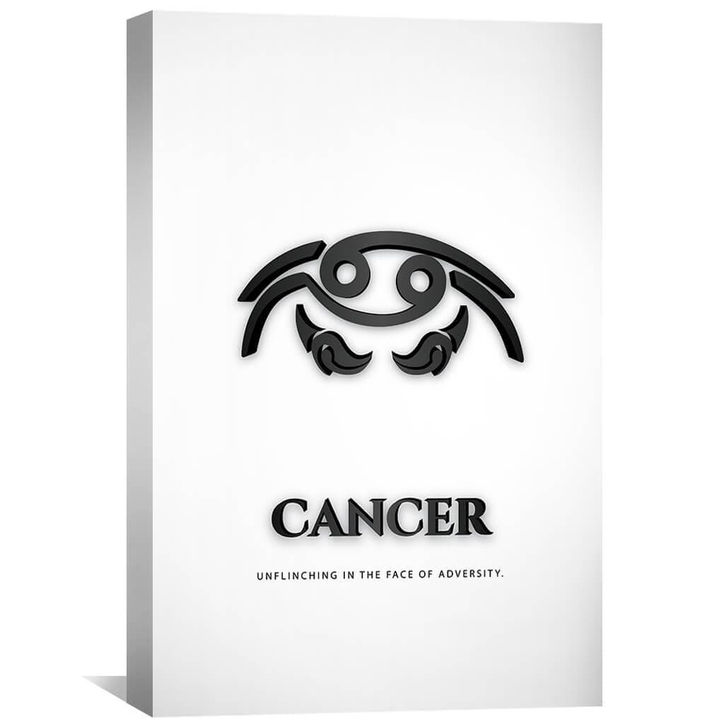 Cancer - White Canvas Art 30 x 45cm / Unframed Canvas Print Clock Canvas