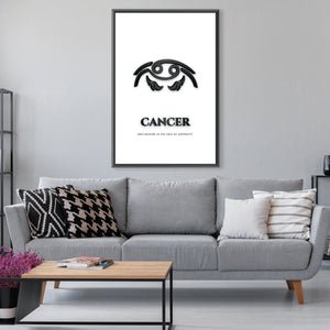Cancer - White Clock Canvas