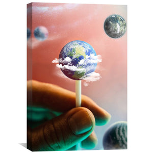 Candy Planets Canvas Art Clock Canvas