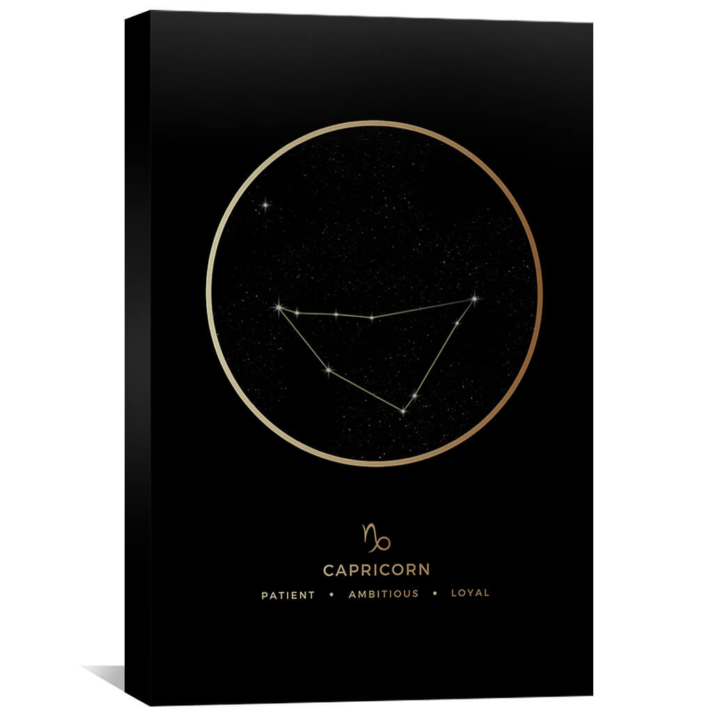 Capricorn Traits Gold Canvas Art Clock Canvas