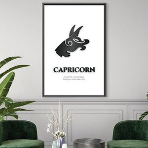Capricorn - White Canvas Art Clock Canvas