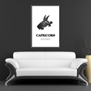 Capricorn - White Clock Canvas