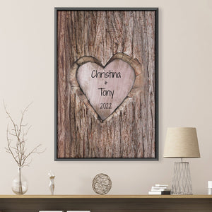 Carved Love Canvas Art Clock Canvas