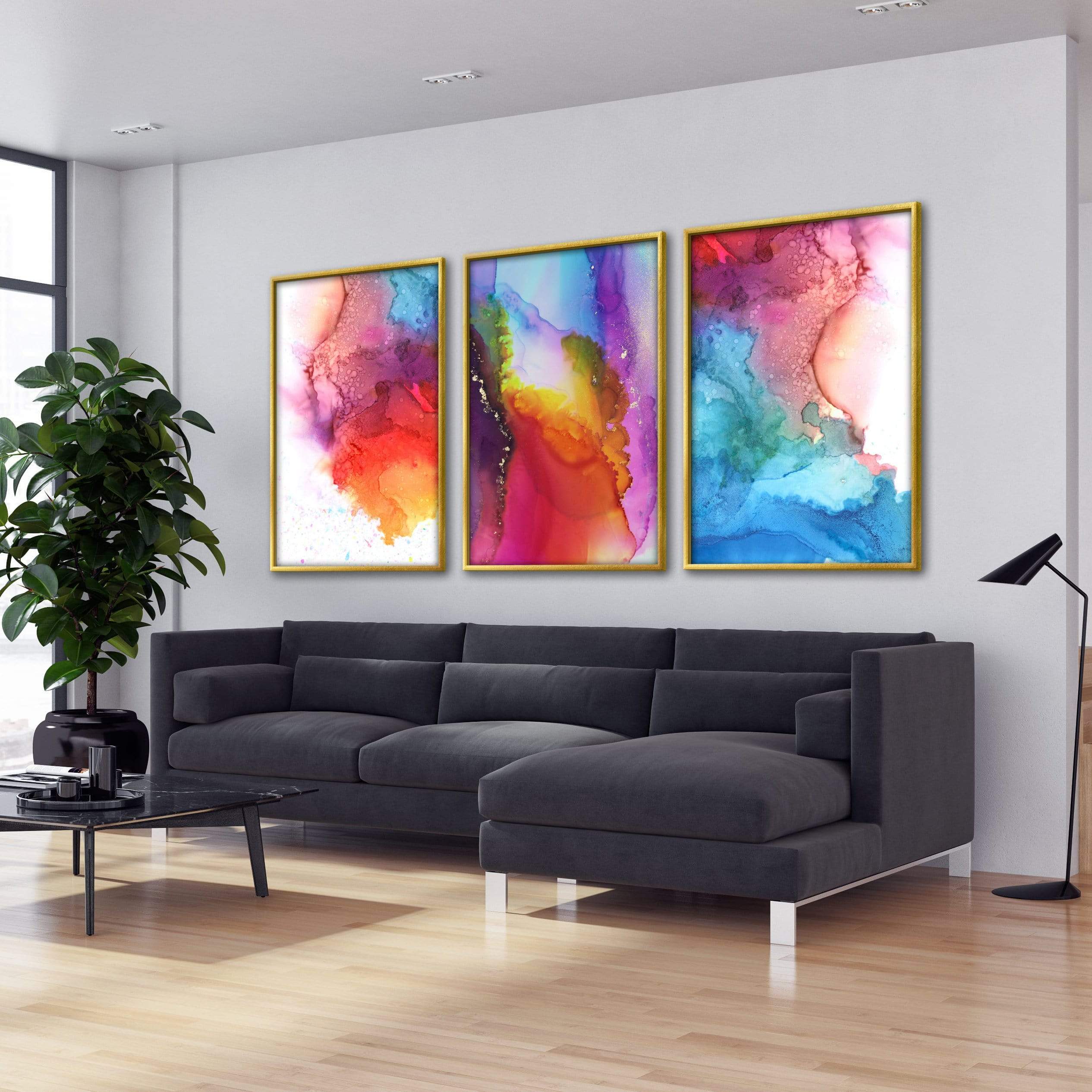 Cascading Color Canvas Art Clock Canvas