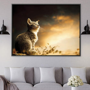 Cat Canvas Art Clock Canvas