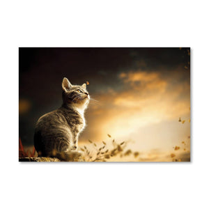 Cat Canvas Art Clock Canvas