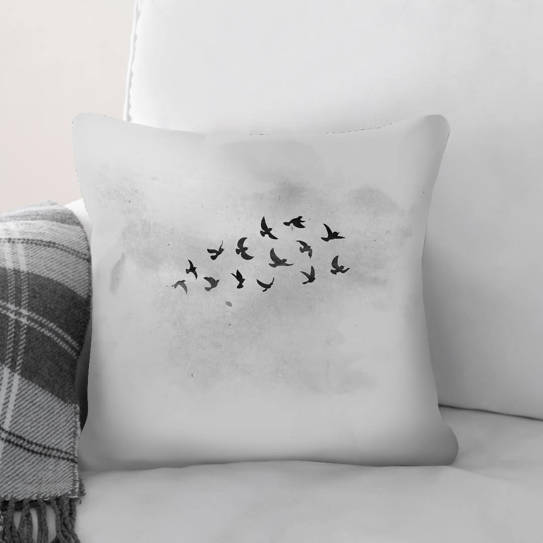Charcoal Nature A Cushion Cushion 45 x 45cm Clock Canvas