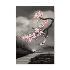 Cherry Blossom Forest Canvas Art Clock Canvas