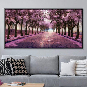 Cherry Blossom Strolls Canvas Art Clock Canvas